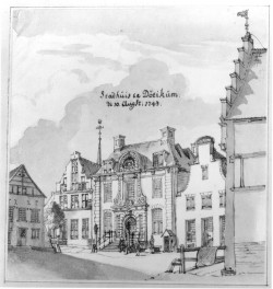 Bastenshoekhuis. Gezicht op het Raadhuis van Doetinchem, Jan de Beijer 1743. 